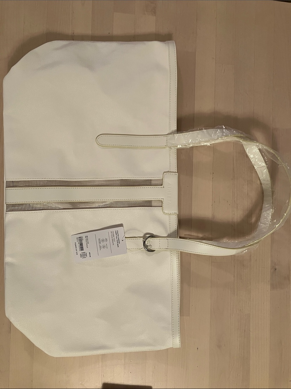Athleta Coated Canvas Carry All Tote Bag - Women NWT - Picture 5 of 7